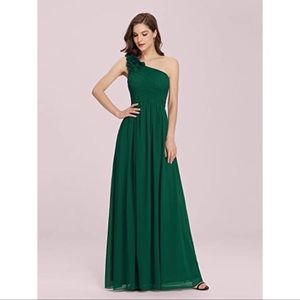 NEW Ever-Pretty Flower One Shoulder Long Bridesmaids Evening Party Dress